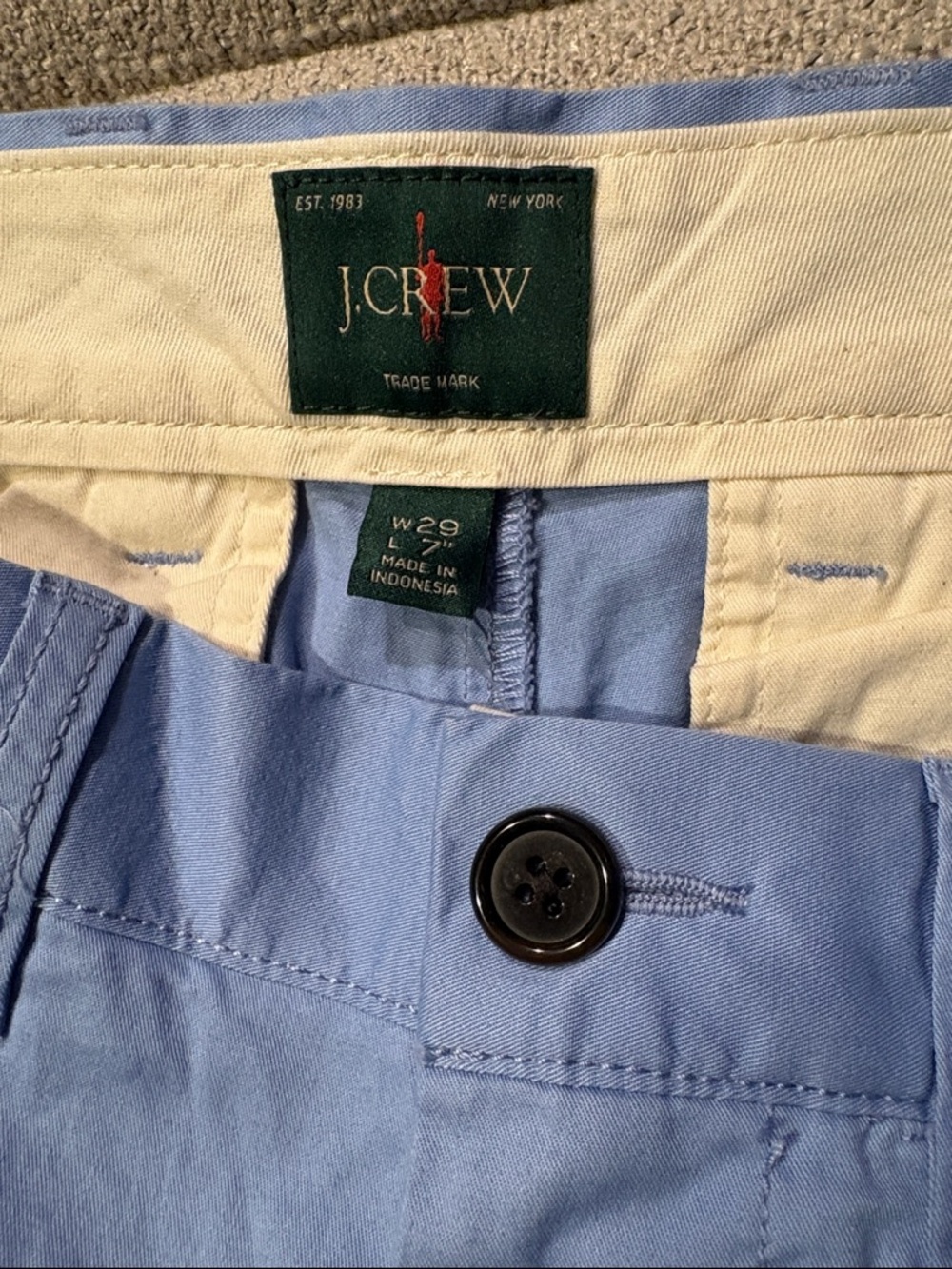 NWT J. Crew Light Blue Flat-Front Chino Shorts Waist 29 - Picture 4 of 7